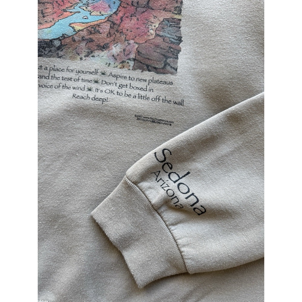 VTG 90s Advice From A Canyon Nature Sedona Arizona Quote Life Crewneck Sweater S - Picture 3 of 9